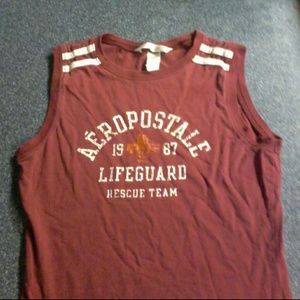 Maroon muscle shirt aeropostale